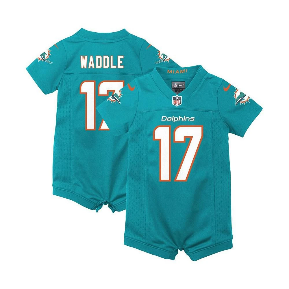 商品NIKE|Newborn and Infant Boys and Girls Jaylen Waddle Aqua Miami Dolphins Game Romper Jersey,价格¥382,第1张图片