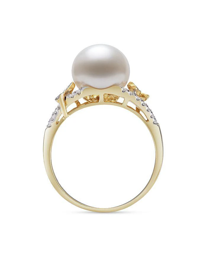 商品Bloomingdale's|Cultured Freshwater Pearl & Diamond Openwork Ring in 14k Yellow Gold - 100% Exclusive,价格¥12147,第3张图片详细描述