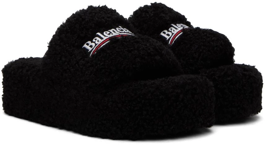商品Balenciaga|Black Furry Platform Sandals,价格¥6818,第4张图片详细描述