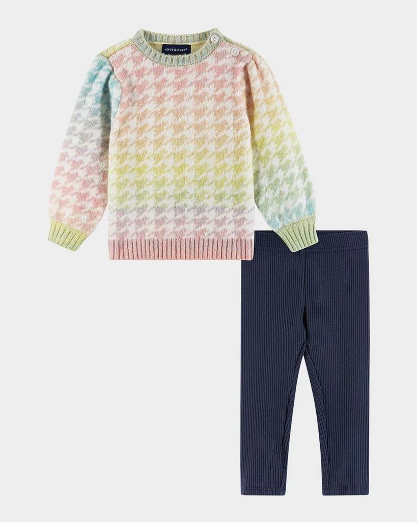 商品Andy & Evan|Ombre Rainbow Houndstooth Sweater & Legging Set, Size 6M-24M,价格¥453,第1张图片