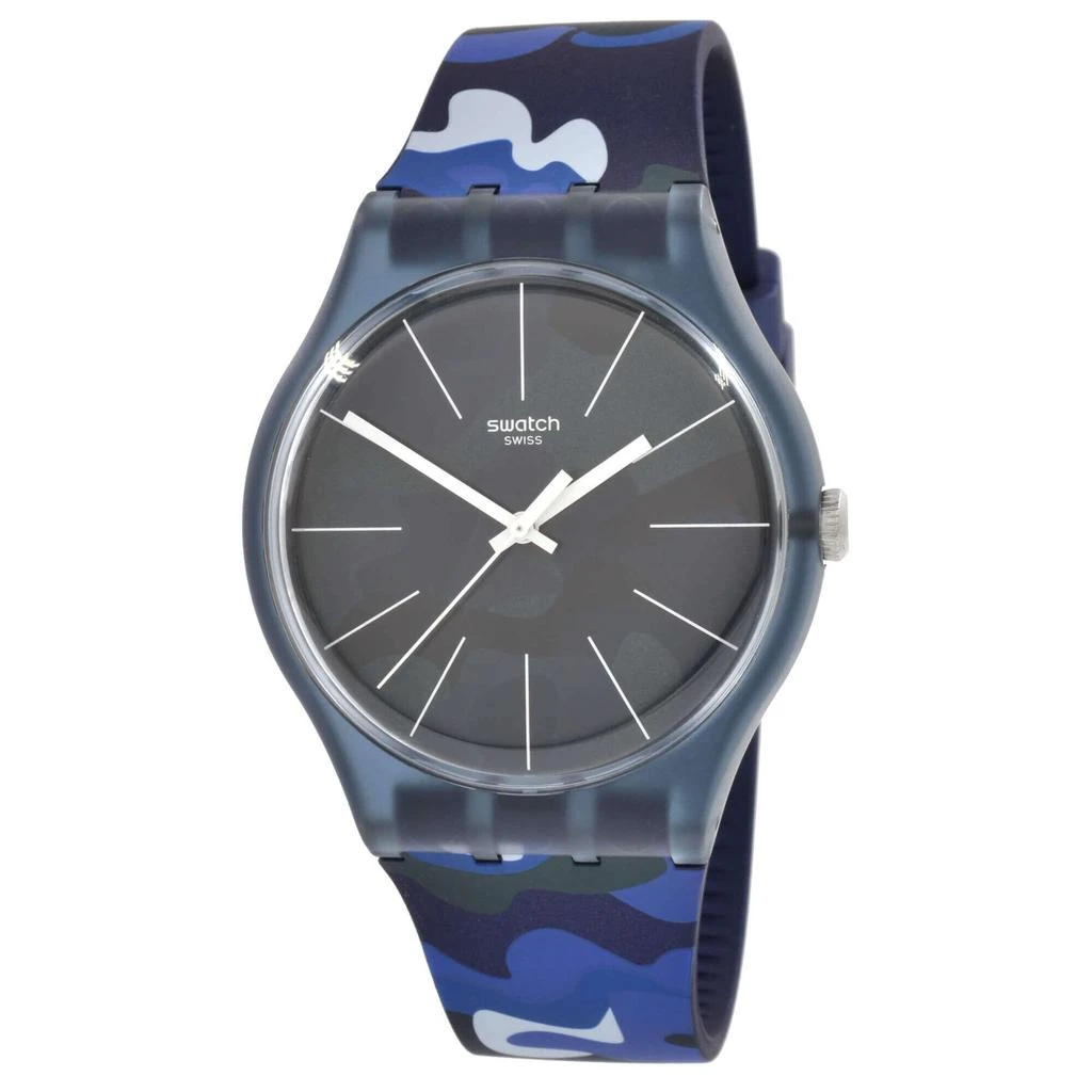 商品Swatch|Swatch Men's Watch - Camouclouds Swiss Quartz Blue Camouflage Dial Strap | SUON140,价格¥606,第1张图片