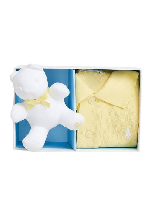 商品Ralph Lauren|Lauren Childrenswear Baby Boys Cotton Mesh Polo Shirt And Bear Gift Box,价格¥371,第1张图片