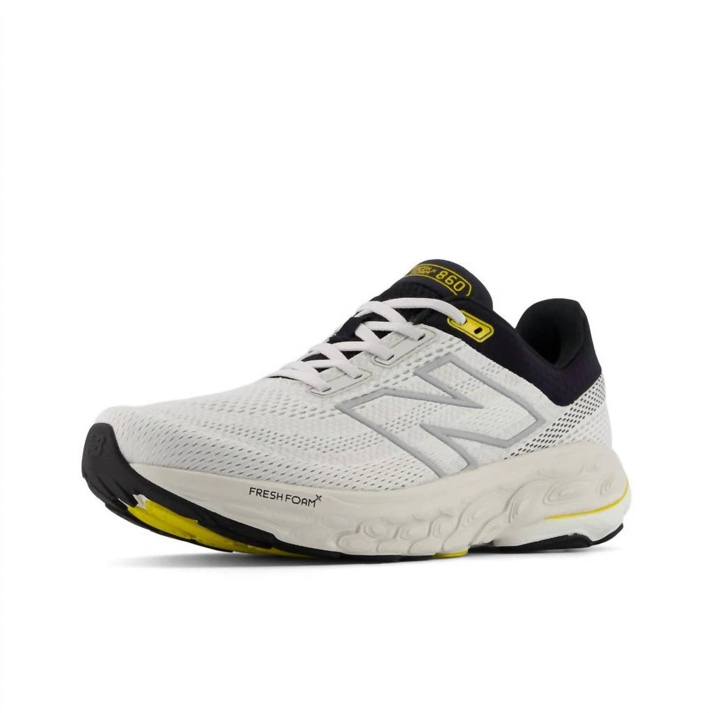 商品New Balance|Men's 860 V14 Running Sneakers In White With Black And Sea Salt,价格¥918,第4张图片详细描述