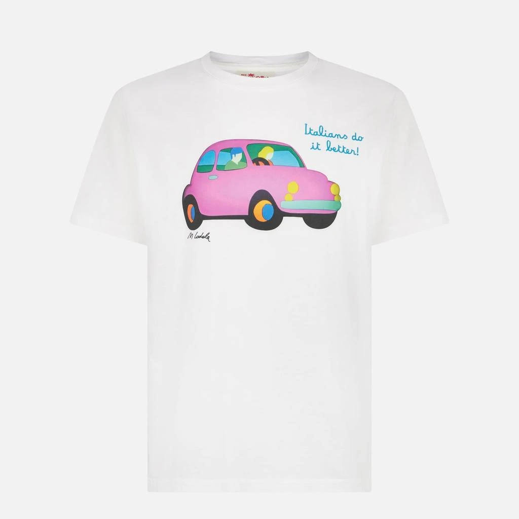 商品Mc2 Saint Barth|Man Cotton T-shirt With Lodola Car Print | Marco Lodola Art Special Edition,价格¥1033,第2张图片详细描述