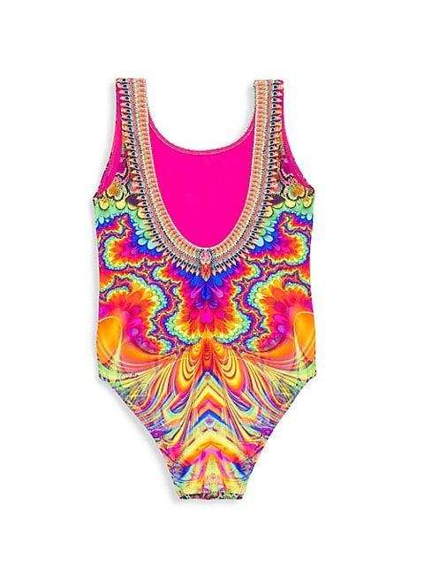 商品Camilla|Little Girl's & Girl's Hyped Up One-Piece Swimsuit,价格¥547,第4张图片详细描述