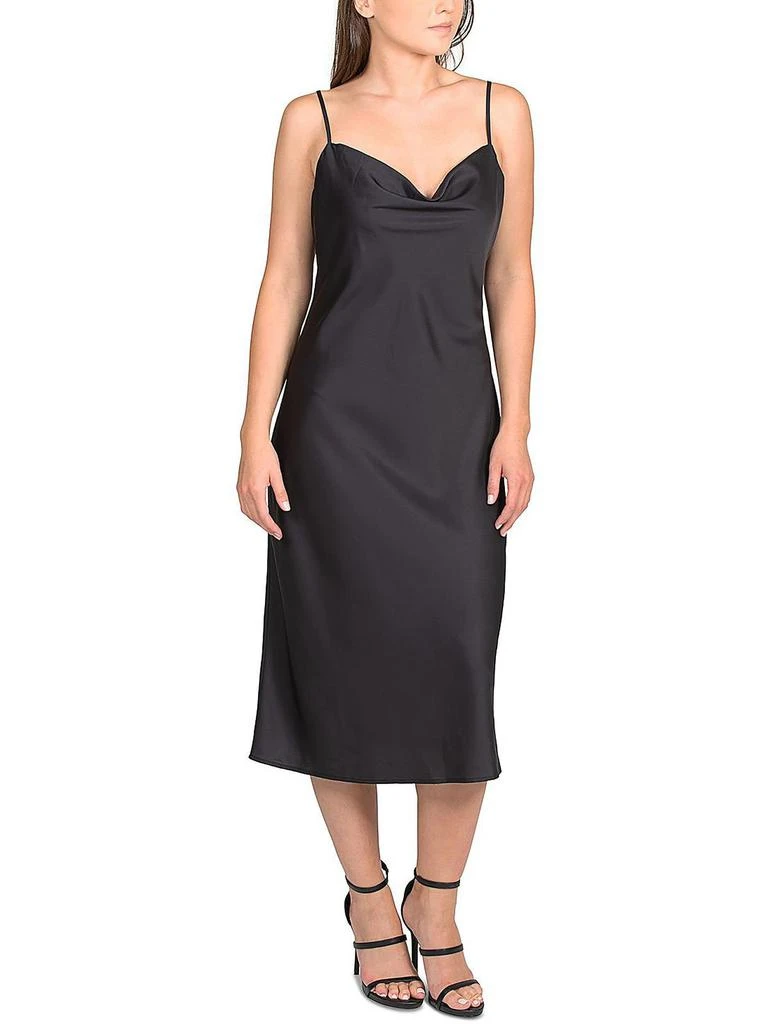 商品Hippie Rose|Juniors Womens Satin Cowl Neck Slip Dress,价格¥143,第4张图片详细描述