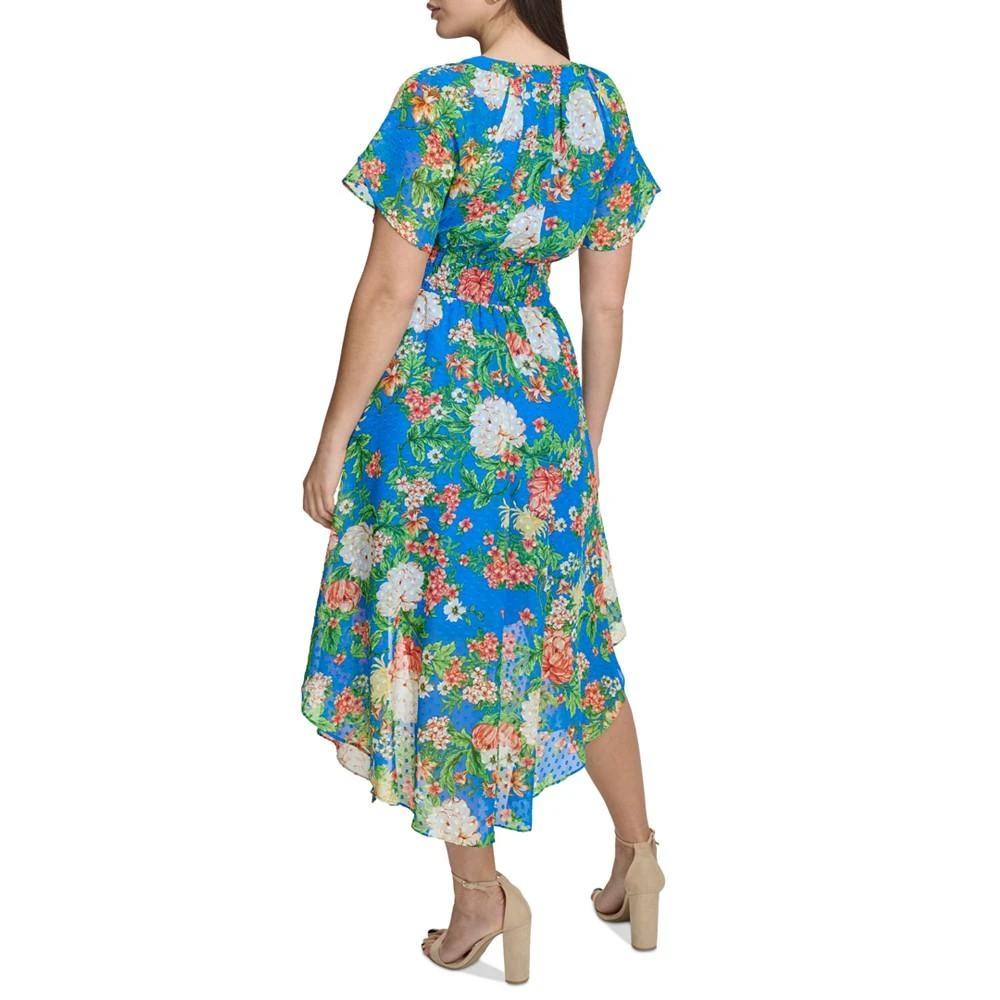 商品Kensie|Women's Floral-Print Clip-Dot Midi Dress,价格¥599,第2张图片详细描述