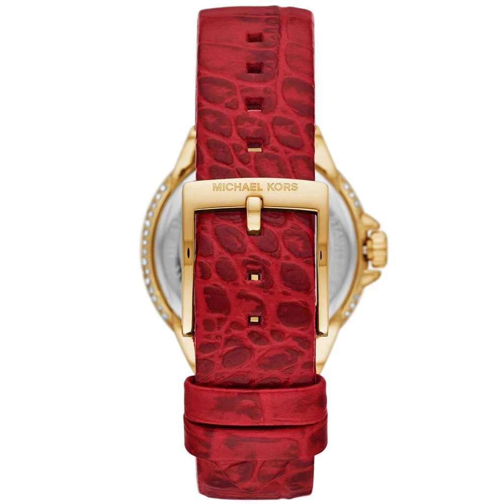 商品Michael Kors|Women's Camille Three-Hand Red Leather Watch 33mm,价格¥1871,第3张图片详细描述