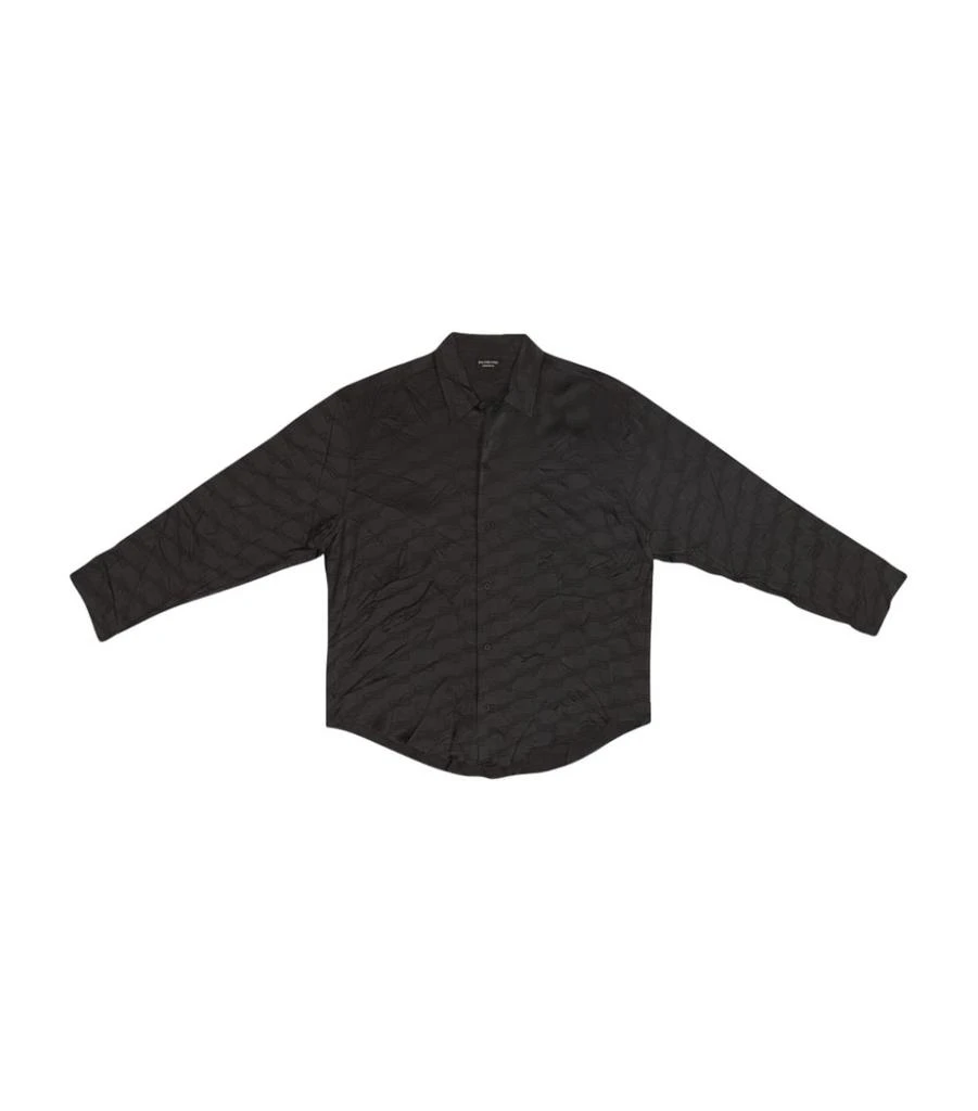 商品Balenciaga|Creased BB Logo Print Shirt,价格¥12719,第1张图片
