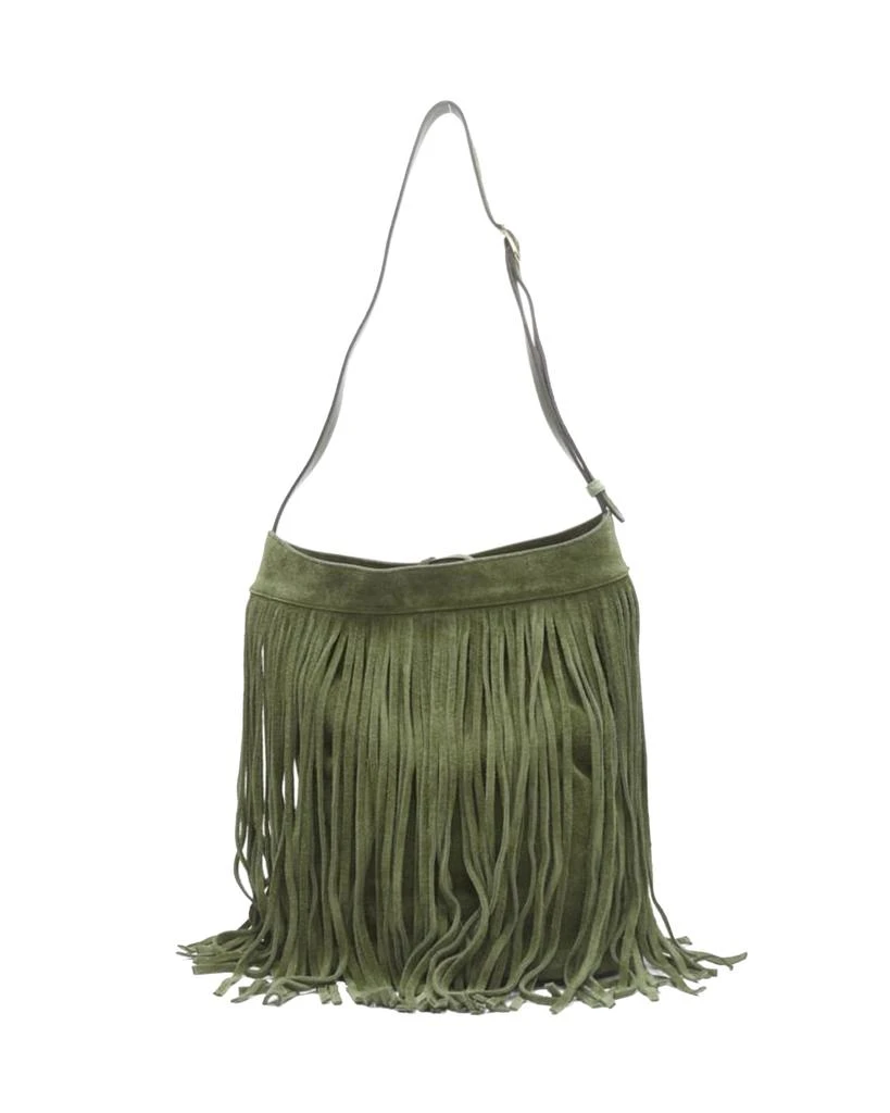 商品[二手商品] Celine|CELINE Hedi Slimane khaki green suede fringe medium bucket bag,价格¥17107,第1张图片