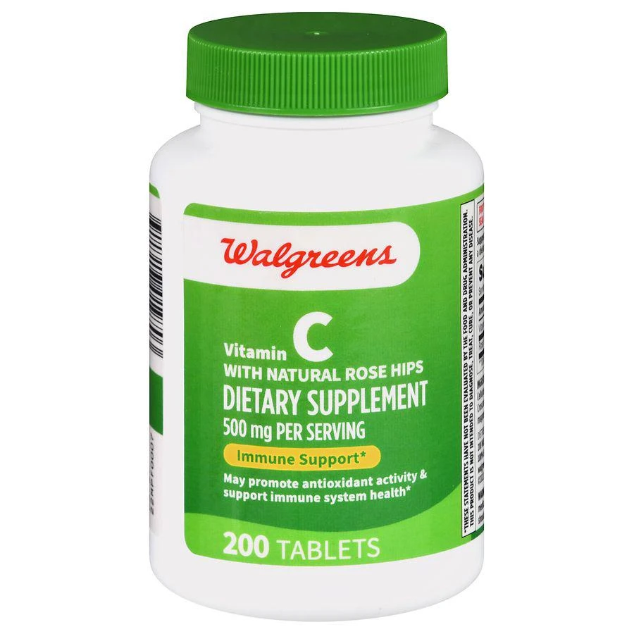 商品Walgreens|Vitamin C with Natural Rose Hips 500 mg Tablets,价格¥97,第1张图片