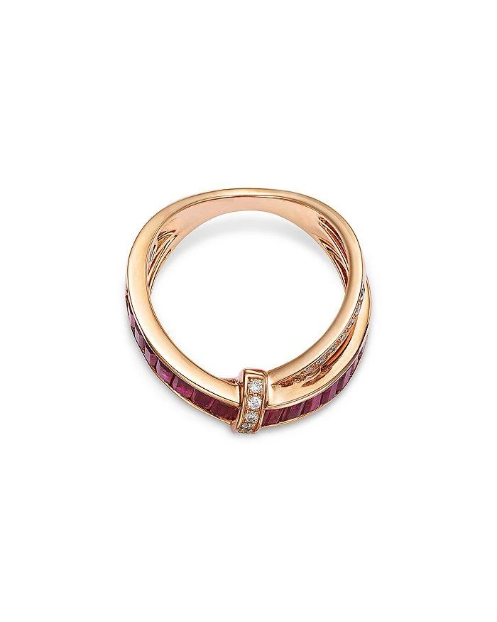 商品Bloomingdale's Fine Collection|Ruby & Diamond Crossover Statement Ring in 14K Rose Gold,价格¥34032,第3张图片详细描述