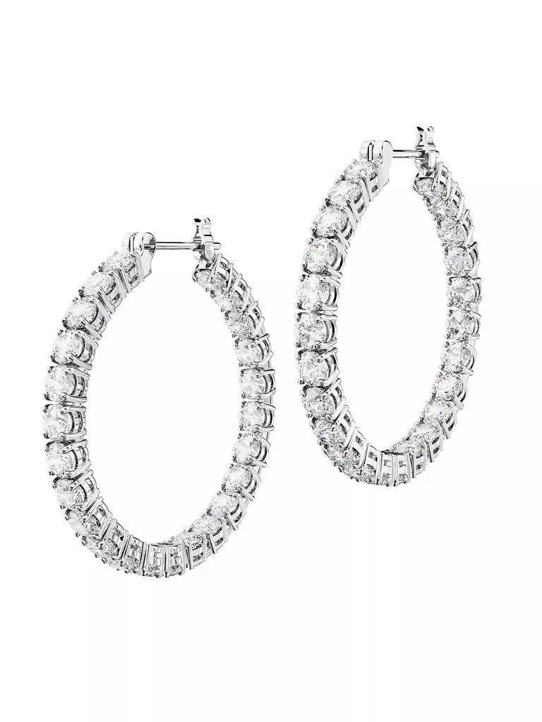 商品Swarovski|Matrix Rhodium-Plated & Crystal Inside-Out Hoop Earrings,价格¥1343,第3张图片详细描述