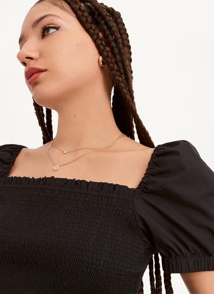 商品DKNY|Smocked Puff Sleeve Top,价格¥412,第7张图片详细描述