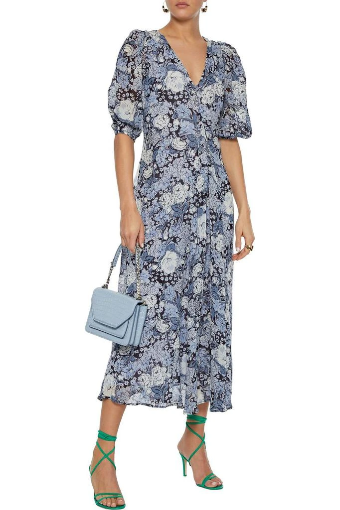 商品Ganni|Floral-print crepe midi dress,价格¥878,第2张图片详细描述