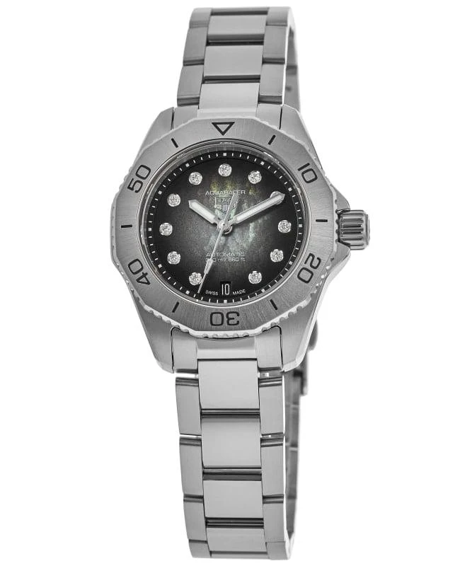 商品TAG Heuer|Tag Heuer Aquaracer Professional 200 Date Black Diamond Dial Steel Women's Watch WBP2410.BA0622,价格¥20863,第1张图片