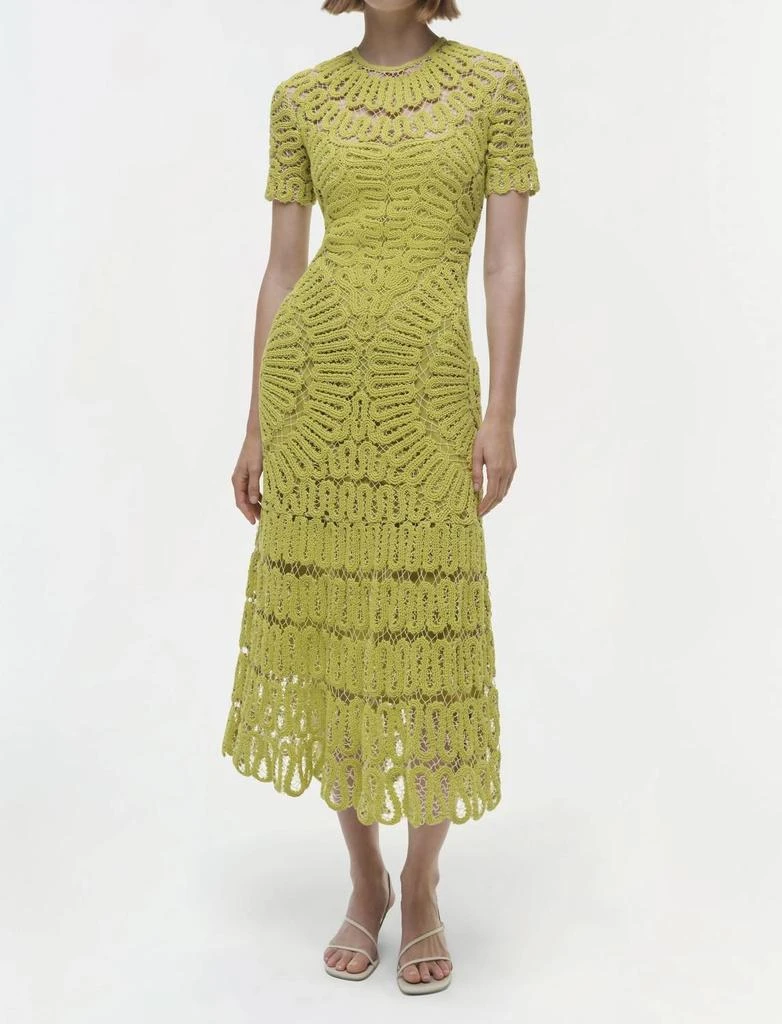 商品SIMKHAI|Lorelai Embroidered Midi Dress In Yellow Plum Multi,价格¥5589,第1张图片