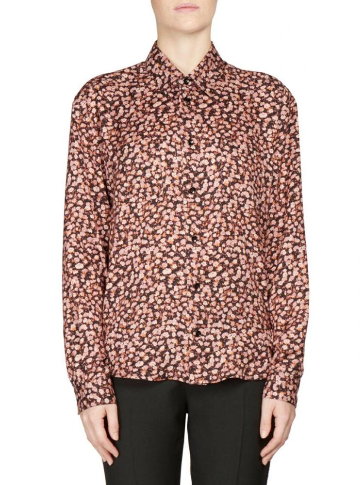 商品Yves Saint Laurent|Saint Laurent - Rose Print Silk Shirt,价格¥4820,第1张图片