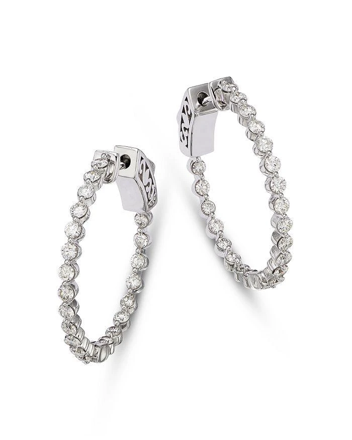 商品Bloomingdale's|Diamond Inside Out Small Hoop Earrings in 14K White Gold, 1.0 ct. t.w.,价格¥17848,第1张图片详细描述