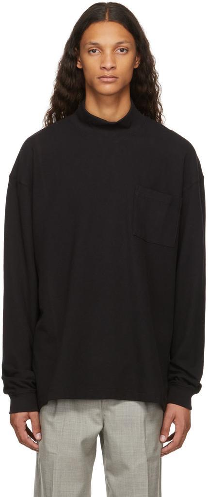 商品Fear of god|Black Piqué Mock Neck Turtleneck,价格¥2163,第1张图片