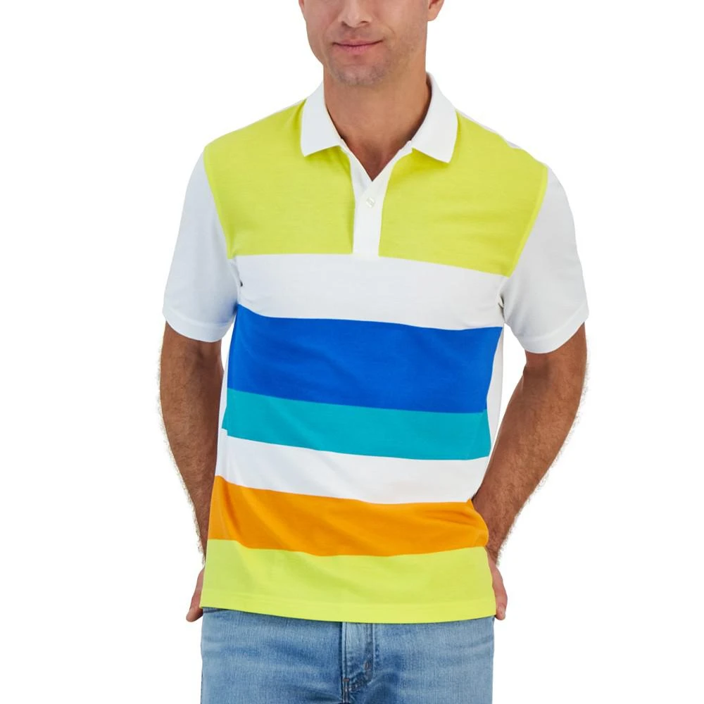 商品Club Room|Men's Short-Sleeve Bold Stripe Polo, Created for Macy's,价格¥132,第1张图片