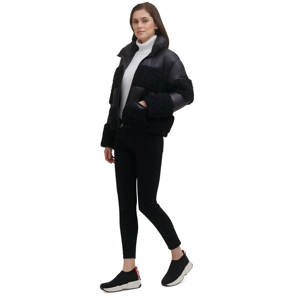 商品DKNY|Women's Sherpa Panel Zip-Front Puffer Jacket,价格¥258,第1张图片