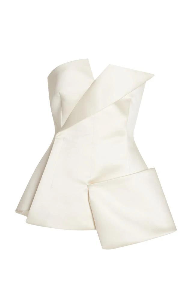 商品A.W.A.K.E. Mode|A.W.A.K.E. MODE - Asymmetric Satin Corset Top - Ivory - FR 36 - Moda Operandi,价格¥7211,第1张图片