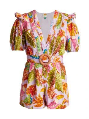 Beaks & Bananas Ruffle Belted Romper 商品