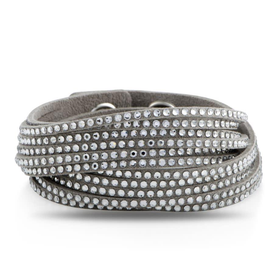 Swarovski Slake Grey 2 in 1 Suede Wrap Bracelet 5181989 M Medium商品第1张图片规格展示