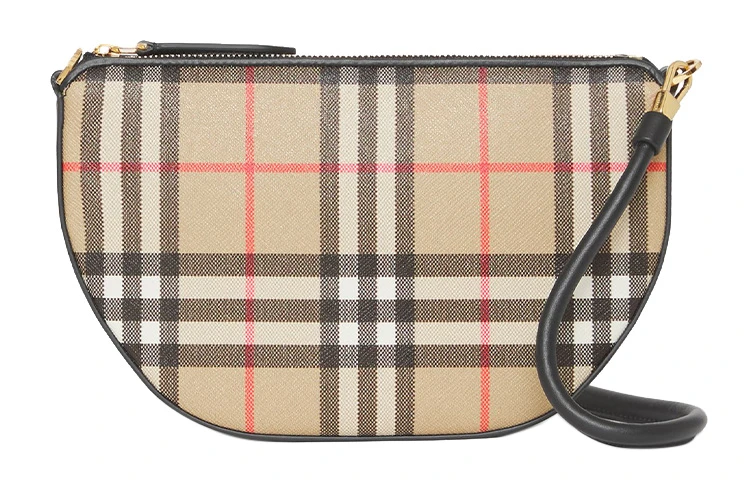 商品[国内直发] Burberry|博柏利 Olympia 系列 Vintag经典格纹印花 棉拼聚氨酯 腋下包半月包单肩手提包 常规 女款 米色,价格¥4859,第3张图片详细描述