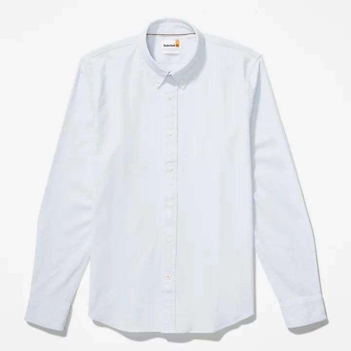 Pleasant River Long-sleeved Oxford Shirt for Men in Light Blue 商品