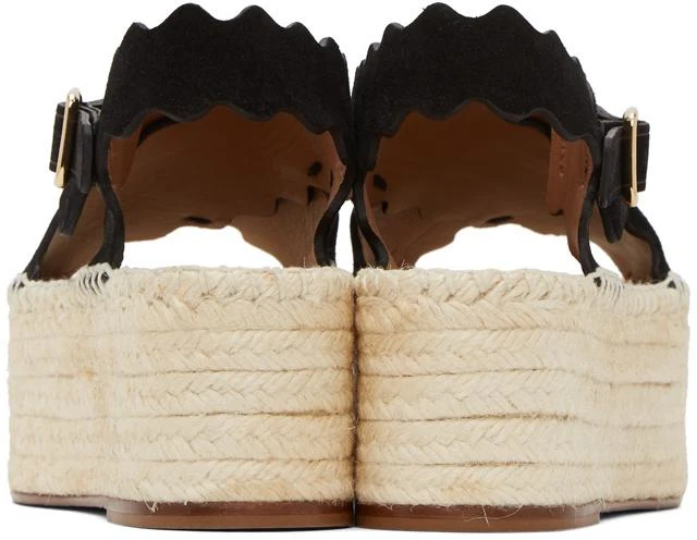 商品Chloé|Black Suede Lauren Espadrilles Platform Sandals,价格¥1922,第4张图片详细描述