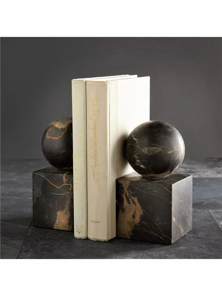商品Marble Crafter|Apollo Marble Ball On Cube Bookends,价格¥1559,第2张图片详细描述