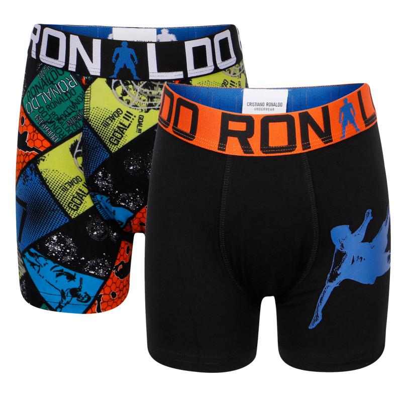 Logo boxer shorts set in black and blue商品第1张图片规格展示