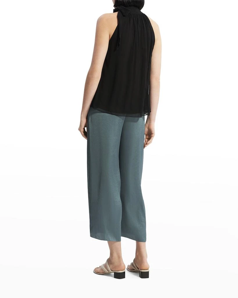 商品Theory|Halter Tie-Bow Crinkled Silk Top,价格¥2304,第4张图片详细描述