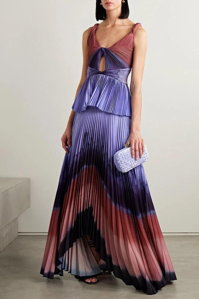 商品Altuzarra|Minoa twisted cutout tie-dyed plissé-crepe de chine top,价格¥4013,第2张图片详细描述