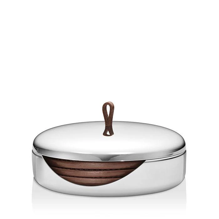 商品Georg Jensen|Sky Stainless Steel & Leather Coaster Set,价格¥814,第1张图片