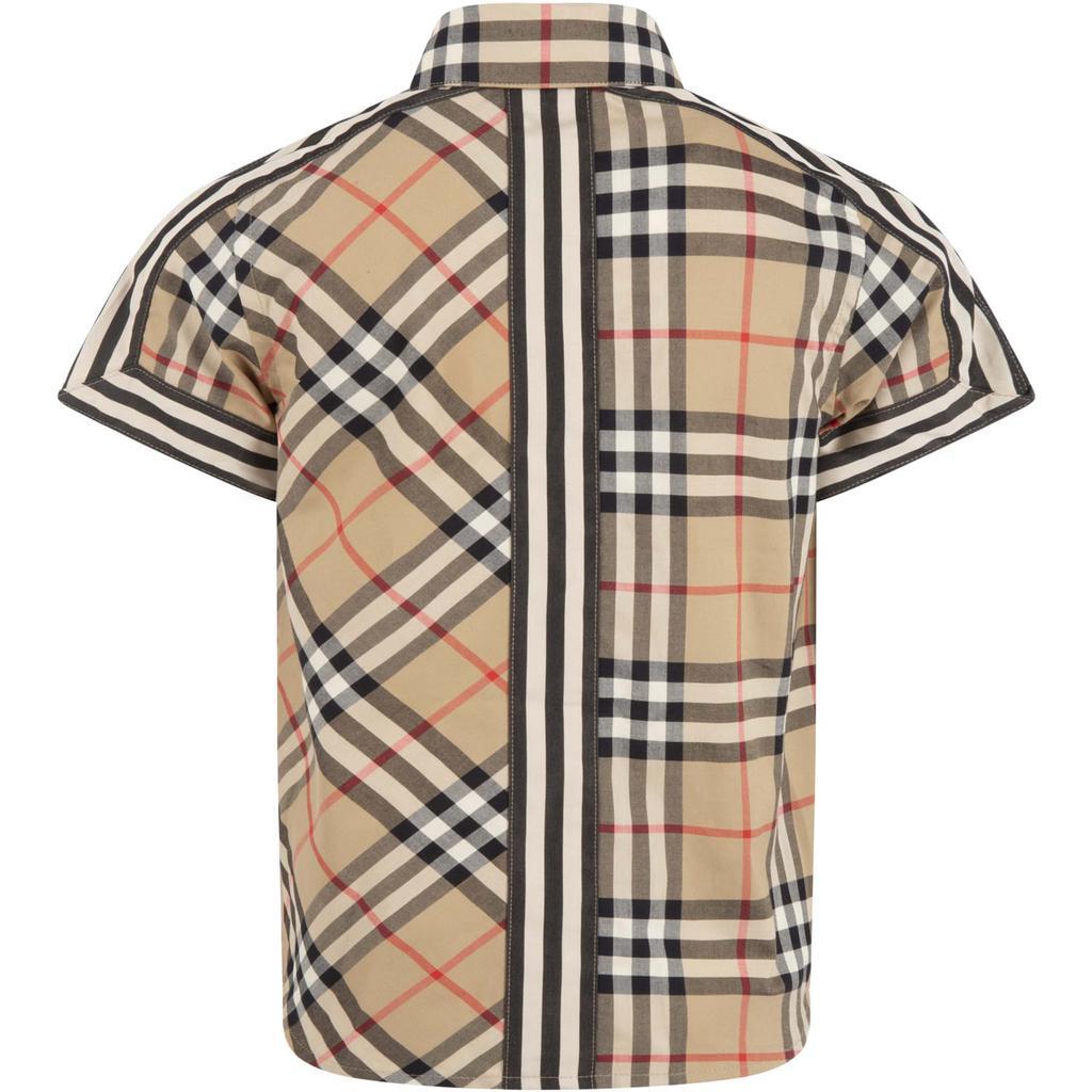 商品Burberry|Burberry Beige Shirt For Boy With Logo,价格¥1320,第4张图片详细描述
