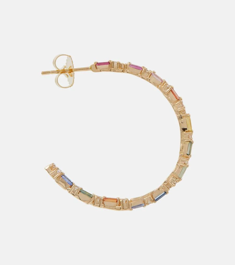 商品Suzanne Kalan|Fireworks 18kt gold hoop earrings with sapphires and diamonds,价格¥34945,第2张图片详细描述