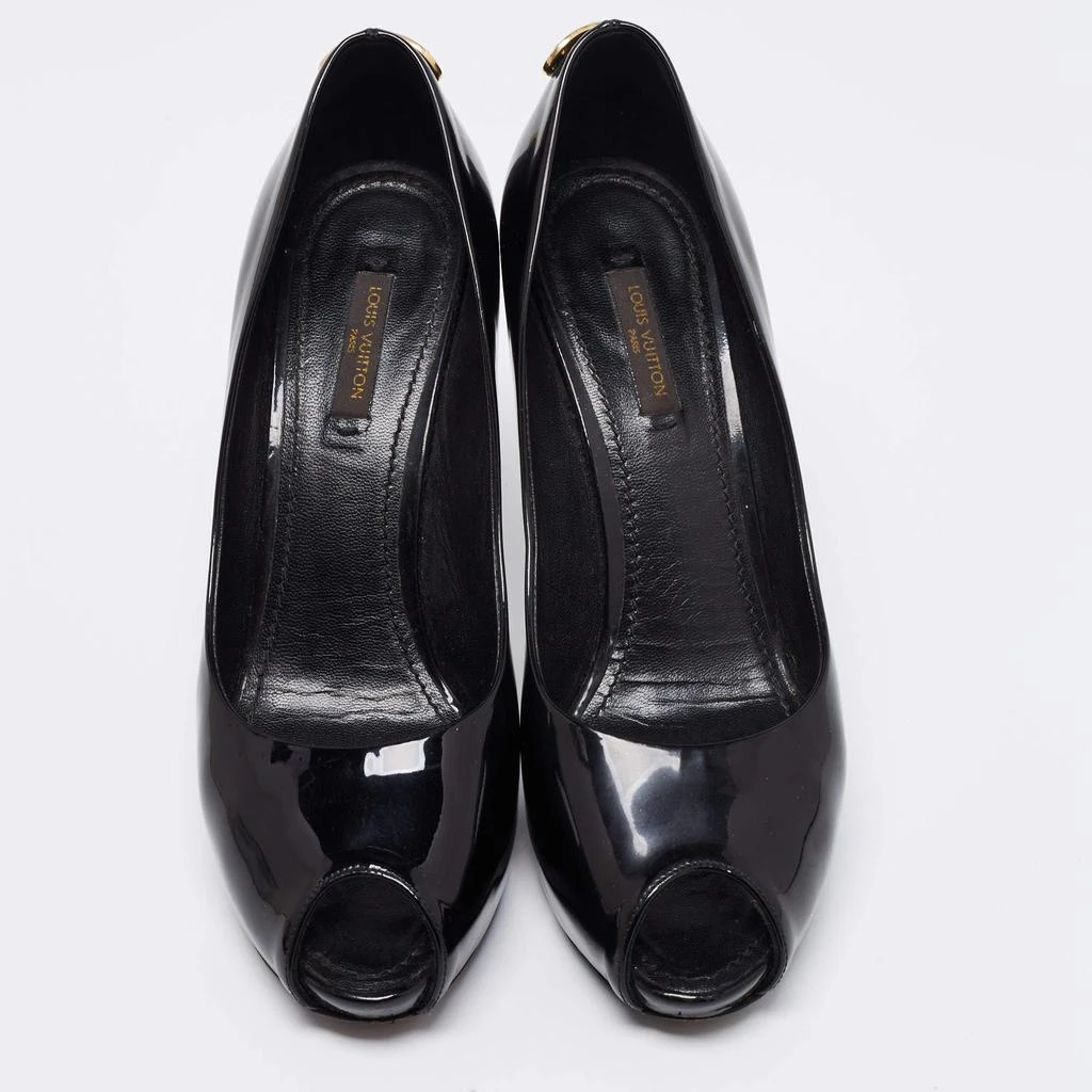 商品[二手商品] Louis Vuitton|Louis Vuitton Black Patent Leather Oh Really! Peep Toe Platform Pumps Size 37.5,价格¥2456,第3张图片详细描述