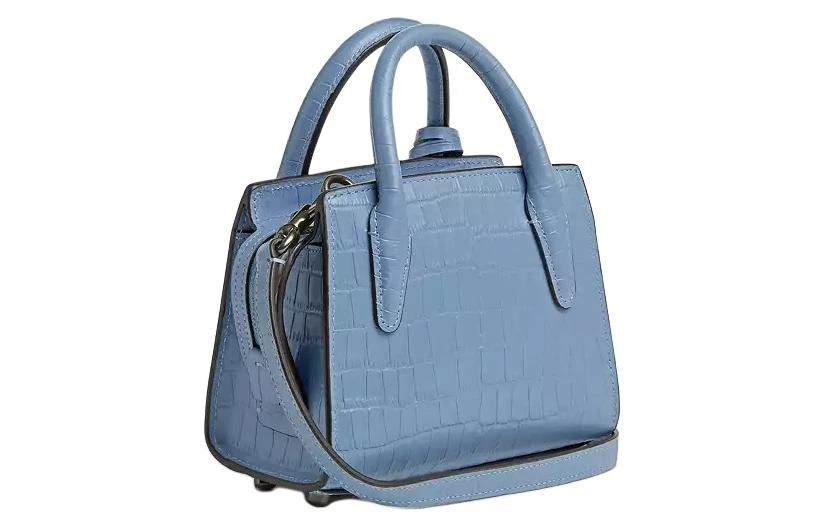 商品[国内直发] Coach|蔻驰 Carryall Andrea 15 徽标Logo内部多功能口袋 鳄鱼压纹皮革 单肩斜挎手提包 迷你 女款 蓝色,价格¥1843,第3张图片详细描述