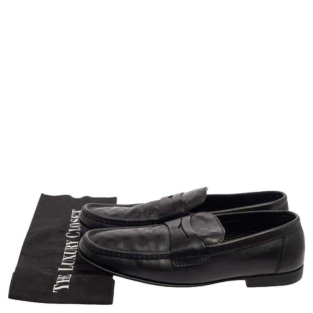 Louis Vuitton Black Damier Embossed Santiago Loafers Size 41.5 商品