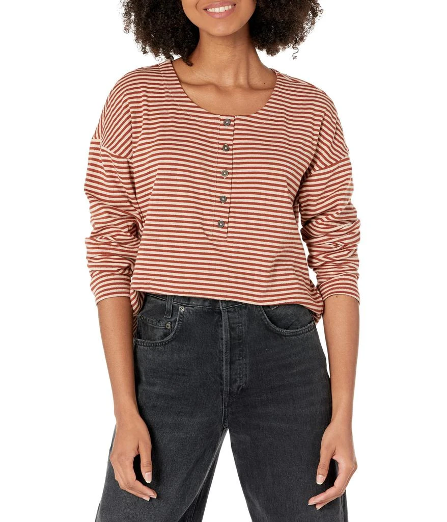 商品Madewell|Hopscotch Henley Tee Stripe Mixing Double Face,价格¥255,第1张图片