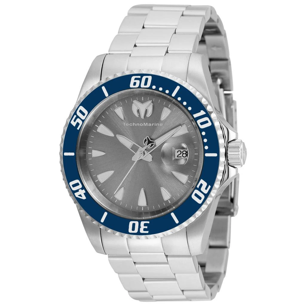 商品TechnoMarine|TechnoMarine Men's TM-220120 Sea 42mm Grey Dial Stainless Steel Watch,价格¥620,第1张图片