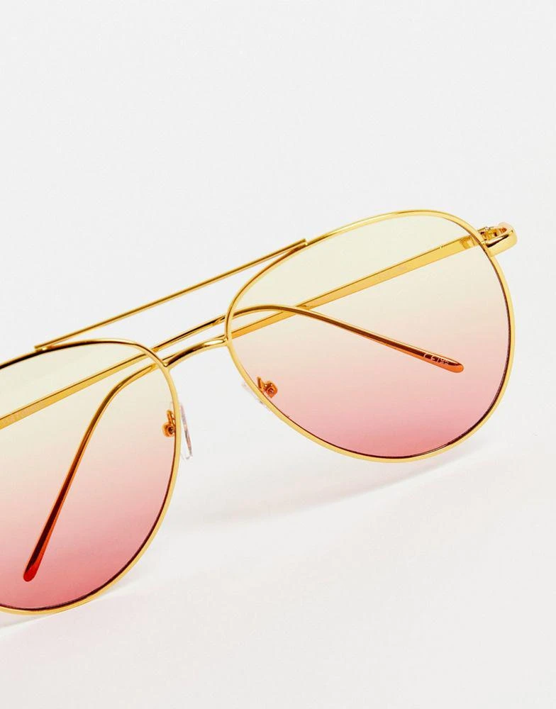 商品ASOS|ASOS DESIGN oversized aviator fashion glasses in ombre,价格¥82,第3张图片详细描述
