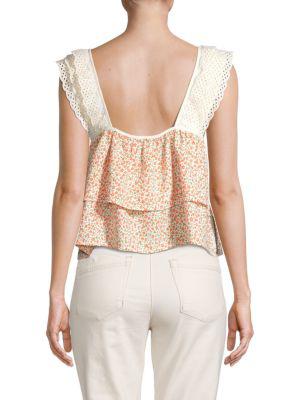 ​​Floral Tiered Eyelet Top商品第2张图片规格展示