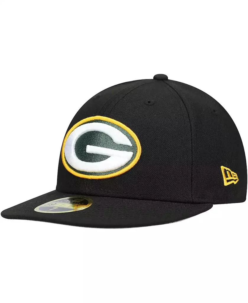 商品New Era|Men's Black Green Bay Packers Omaha Low Profile 59Fifty Fitted Hat,价格¥309,第1张图片
