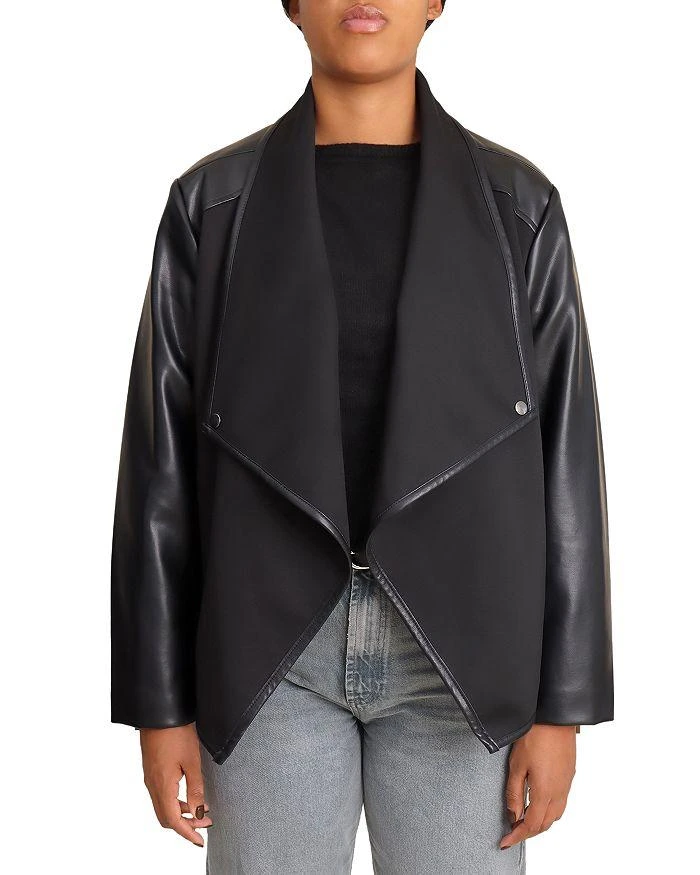 商品Bagatelle|Faux Leather Mixed Media Jacket,价格¥470,第1张图片详细描述