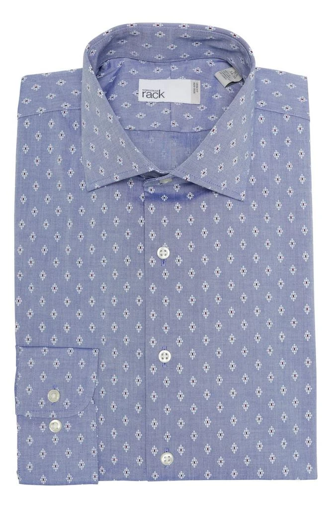 商品Nordstrom|Diamond Print Non-Iron Trim Fit Dress Shirt,价格¥264,第1张图片