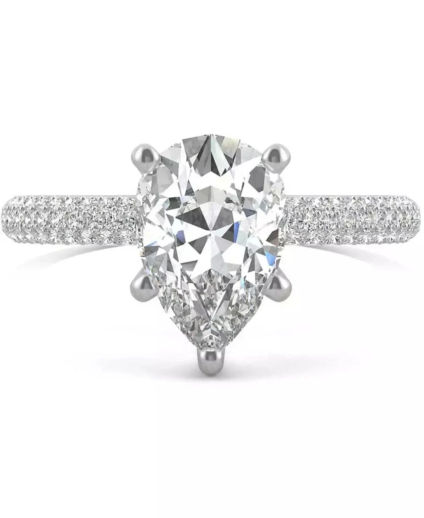 商品Charles & Colvard|Moissanite Pear Engagement Ring (2-3/8 ct. t.w. DEW) in 14k White Gold,价格¥9533,第2张图片详细描述